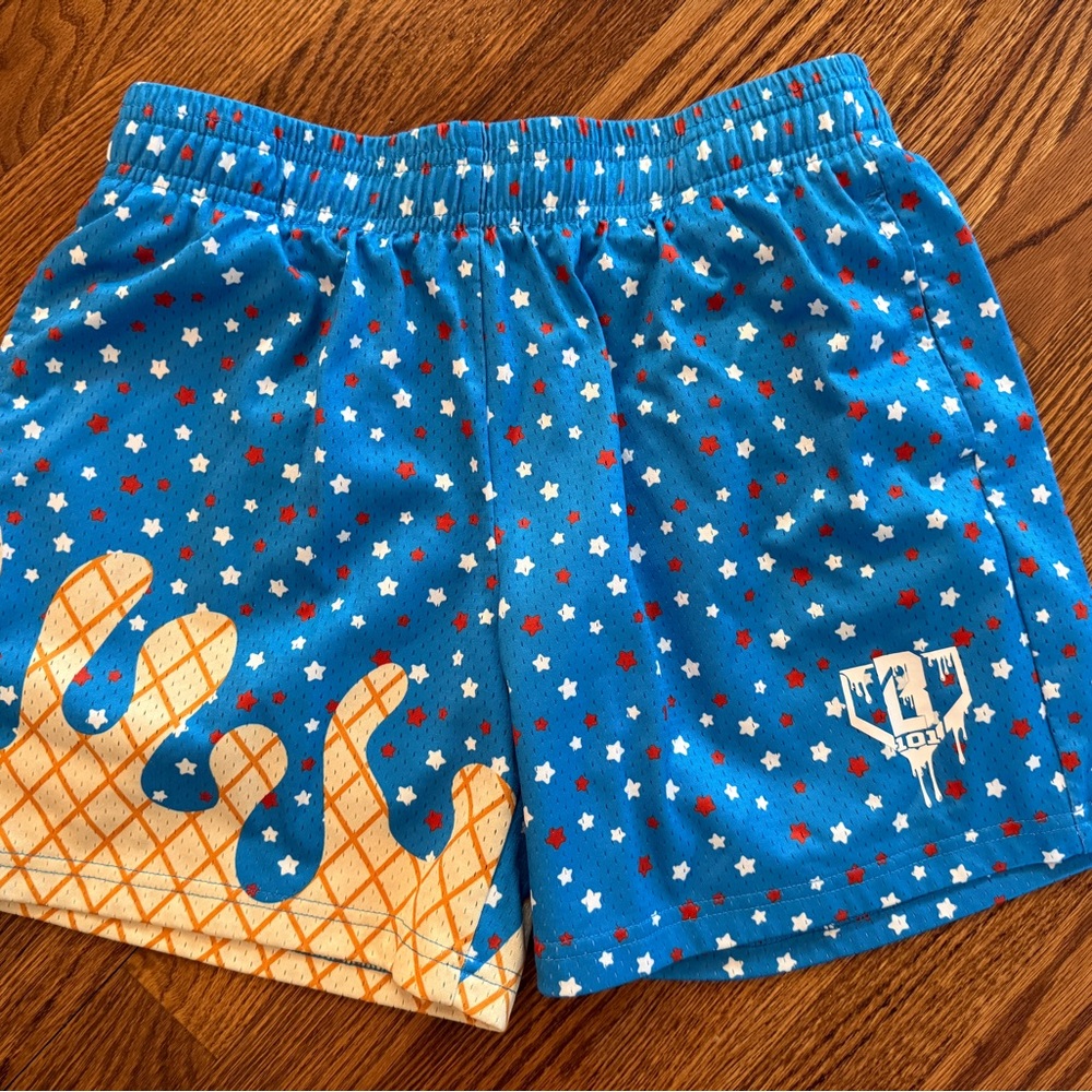 Baseball Life Blue Ice Cream Drip Boys Shorts